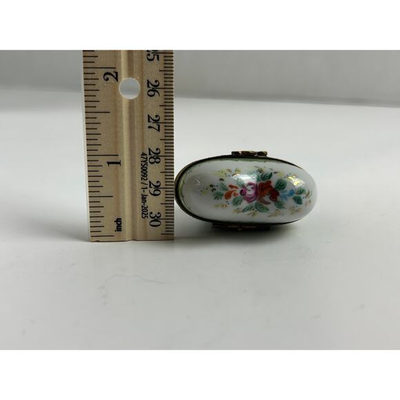Rochard Limoges France Heart Trinket Box Hand Painted Floral Collectible - Picture 9 of 9